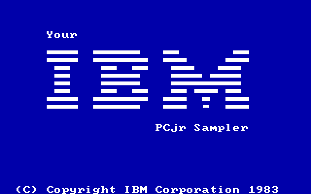 Your IBM PCJr Sampler - Splash